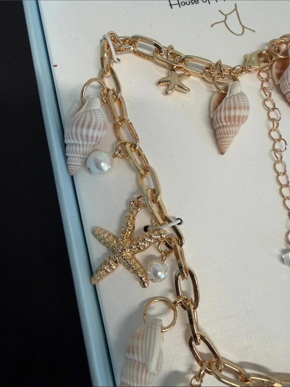 House Of Harlow 1960 | Coastal Natural Shell Starfish Pearl Statement Necklace ✨